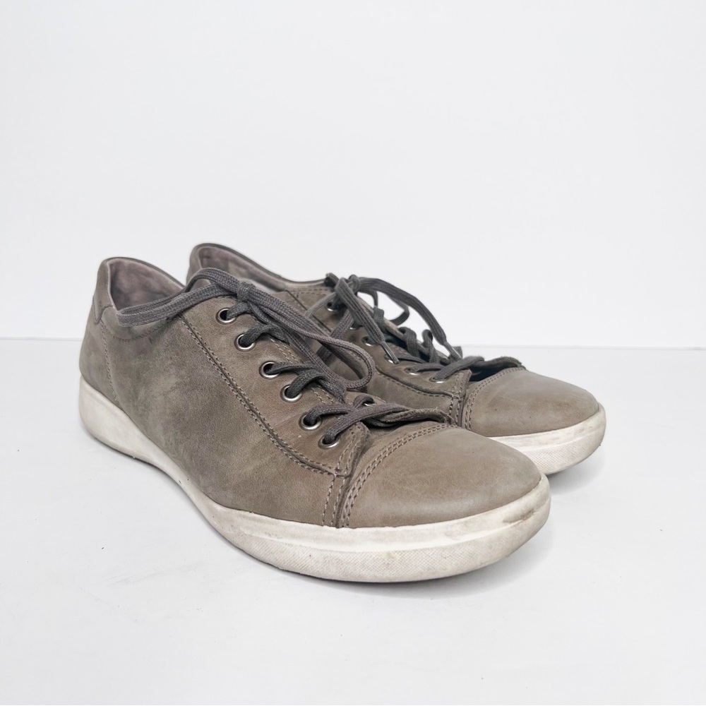 Josef Seible Tan Gray Leather Sneakers Size 40 9 Women’s